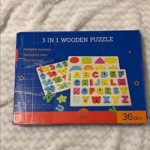 #129 3 in 1 Wooden Puzzle for Kids - Multicolor